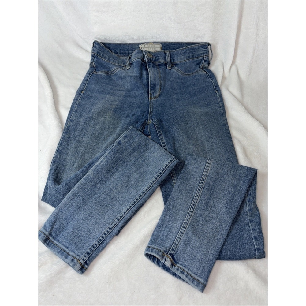 Free People stretch denim high-rise‎ skinny jeans 26W Versatile Boho Grunge Y2K